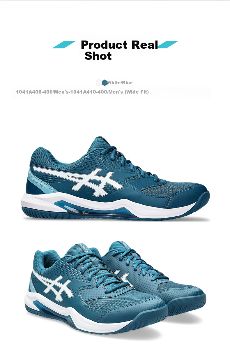 Asics Tennis Shoes GEL-DEDICATE, Durable Non-Slip Sports Shoes for Men And Women, 1041A408-101, Size 44 5