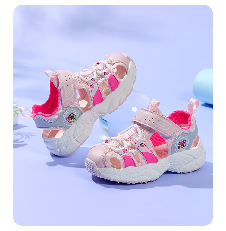 Disney Kids Sandals Boys and Girls Outdoor Summer Breathable Beach Shoes Pink/Rose Red Size 27 16