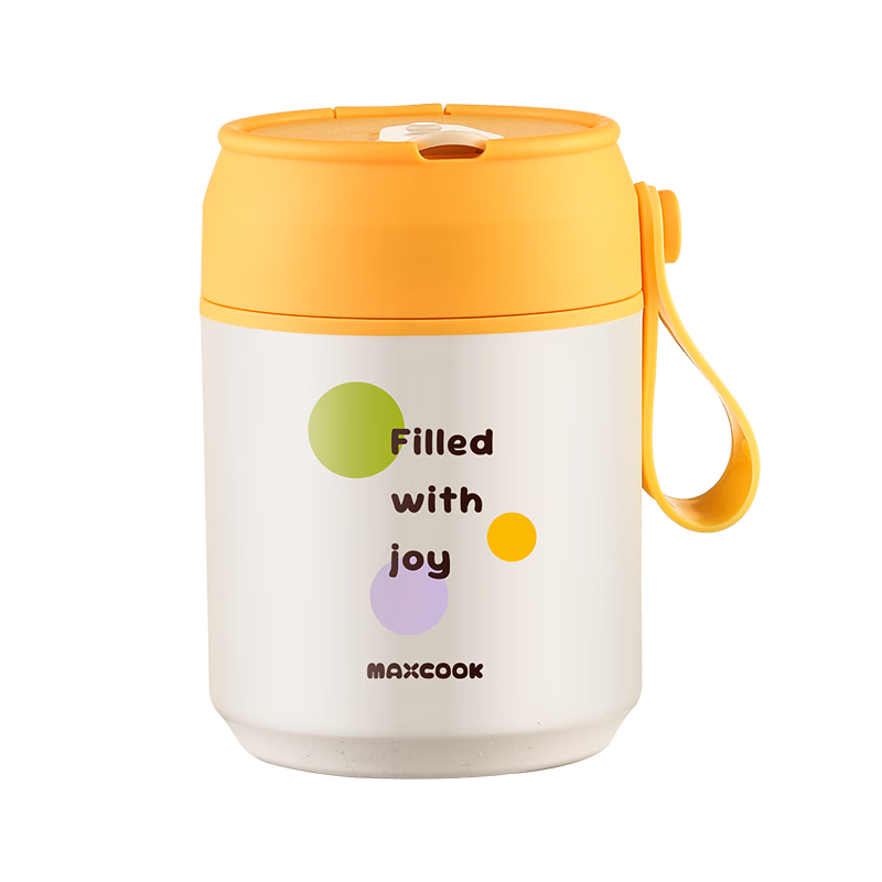 MAXCOOK Portable 316 Stainless Steel Insulated Soup Cup Breakfast Milk Cup with Spoon and Straw MCB6735