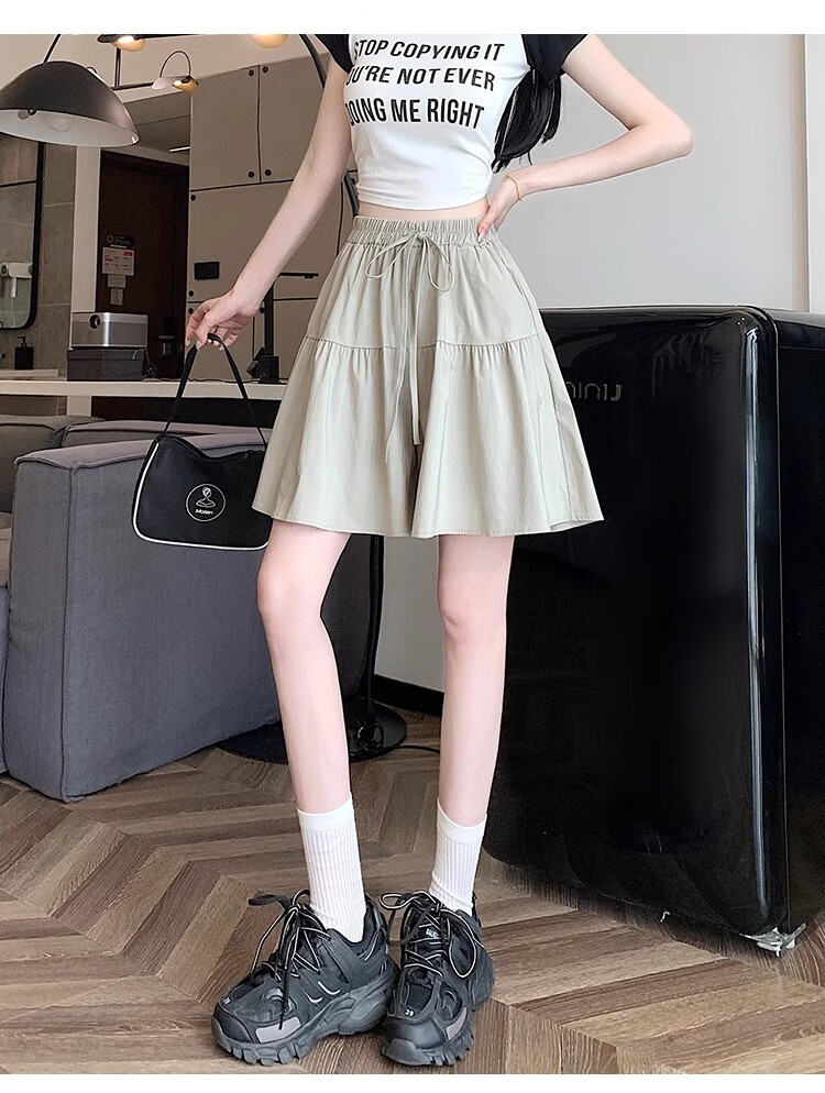 LangSha Women's Japanese-Style Design Casual Skort Shorts, Summer Lightweight High-Waisted Slimming Shorts for Petite Figures 6