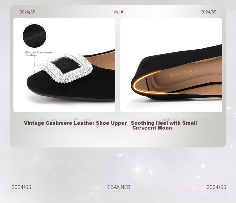 C.BANNER Women's Ballet Flats, Evening Style Flat Shoes A24180005, Black (Suede), Size 39 4