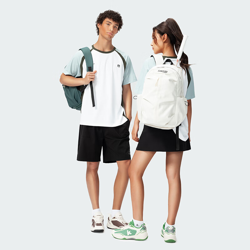 KAWASAKI Badminton Bag, Borderless Retro Backpack, Multifunctional Pouch, Separate Shoe Compartment, Sports Backpack C8239, Apricot Color