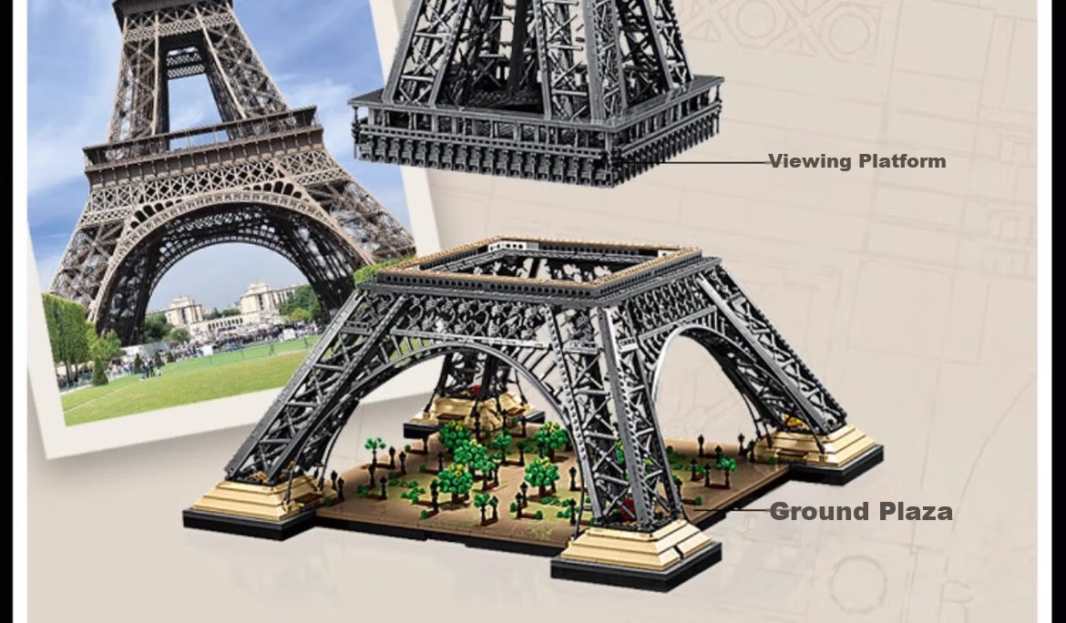 LEGO LEGO Building Blocks World Architecture Fan Collection Gift 10307 Eiffel Tower 7