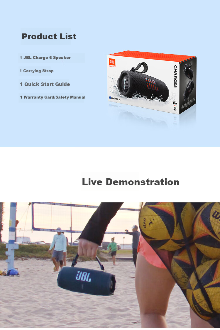 JBL CHARGE6 Music Impact Wave Sixth Generation, Portable Bluetooth Speaker, Outdoor Dustproof And Waterproof Sound System, Independent Tweeter, Birthday Gift, Navy Blue 11