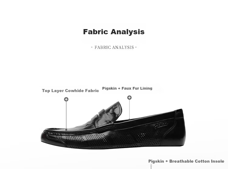 Goldlion Men's Business Casual Perforated Breathable Comfortable Durable Loafers G508320205 Black Size 39 17