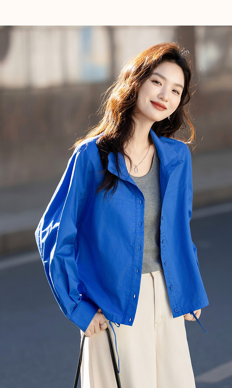 Dme [Yunduo Mian] Spring And Autumn Lightweight Outdoor Zero-Pressure Stand Collar Button-Up Concealing Petite Elegant Short Women's Jacket 5