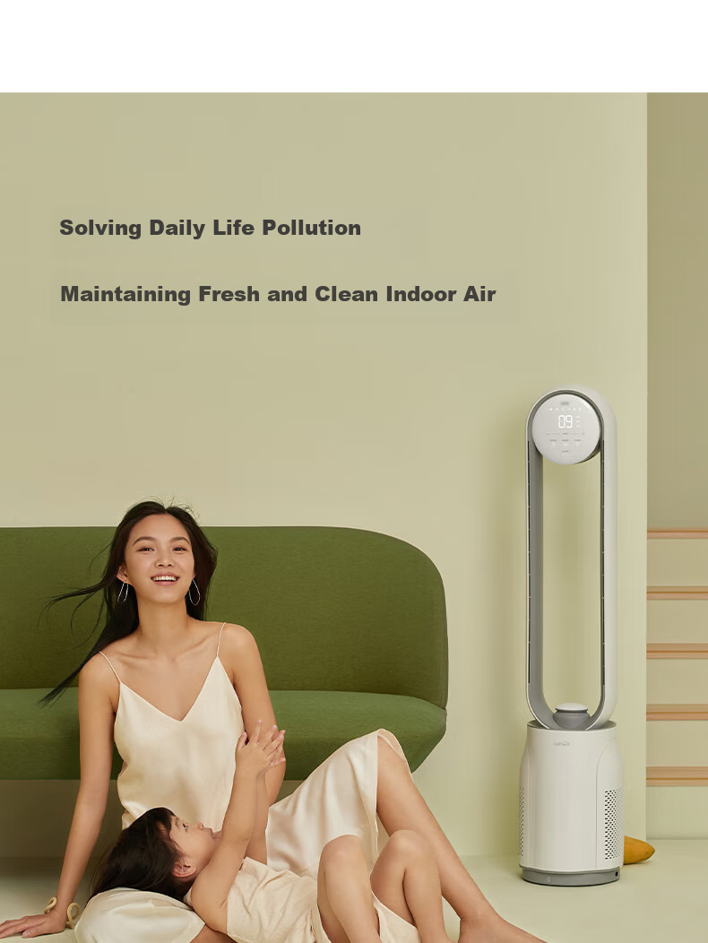 KEHEAL Tower Bladeless Fan Smart Timer Quiet Bedroom Floor Fan Circulating Strong Wind Negative Ion Air Purifier Remote Control Baby Friendly A5 4