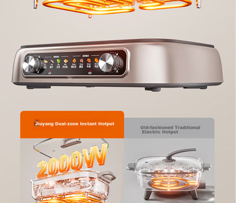 Joyoung Household 8L Large Capacity Electric Cooking Pot, Multifunctional Dual-Sided Electric Hot Pot, Electric Heating Pot HG80-G811 12