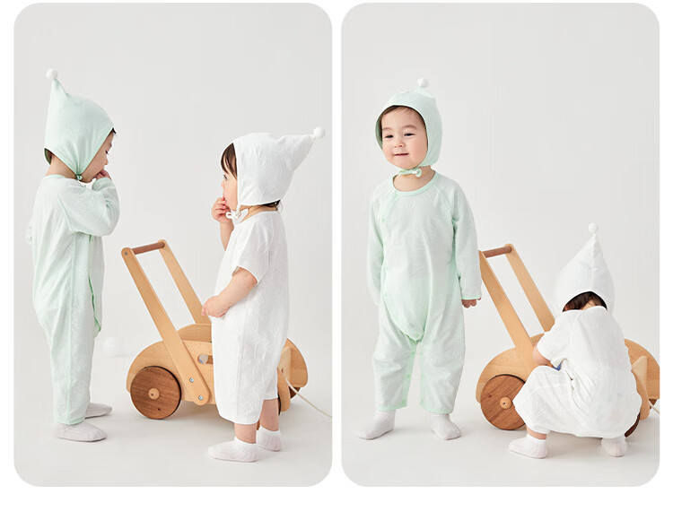 Wismorni Infant Clothes, Spring And Summer Thin Style, Boys And Girls Long Sleeve Bodysuit, Romper, Onesie, Air Conditioning Suit 5
