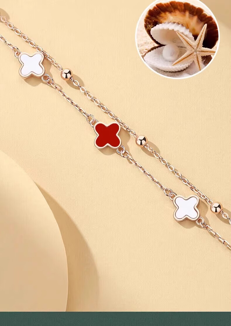 GLTEN Four-Leaf Clover Silver Bracelet for Women New Luxury Jewelry Anniversary Birthday Gift for Girlfriend Wife 10