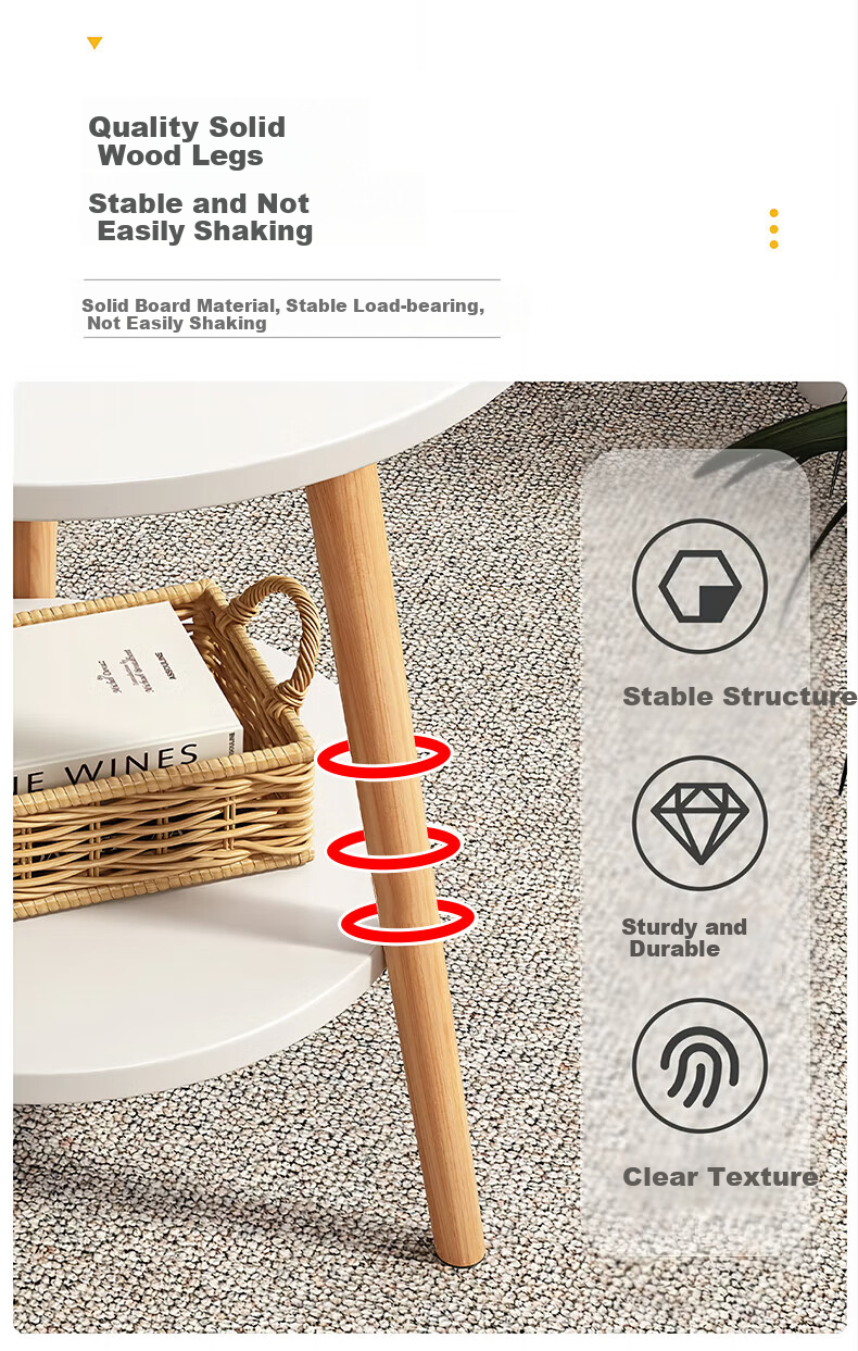 Quanpinwu Small Round Table Coffee Table for Home Living Room, Simple Sofa Side Table, Nordic Bedroom Bedside Table, Mini Balcony Small Table 4