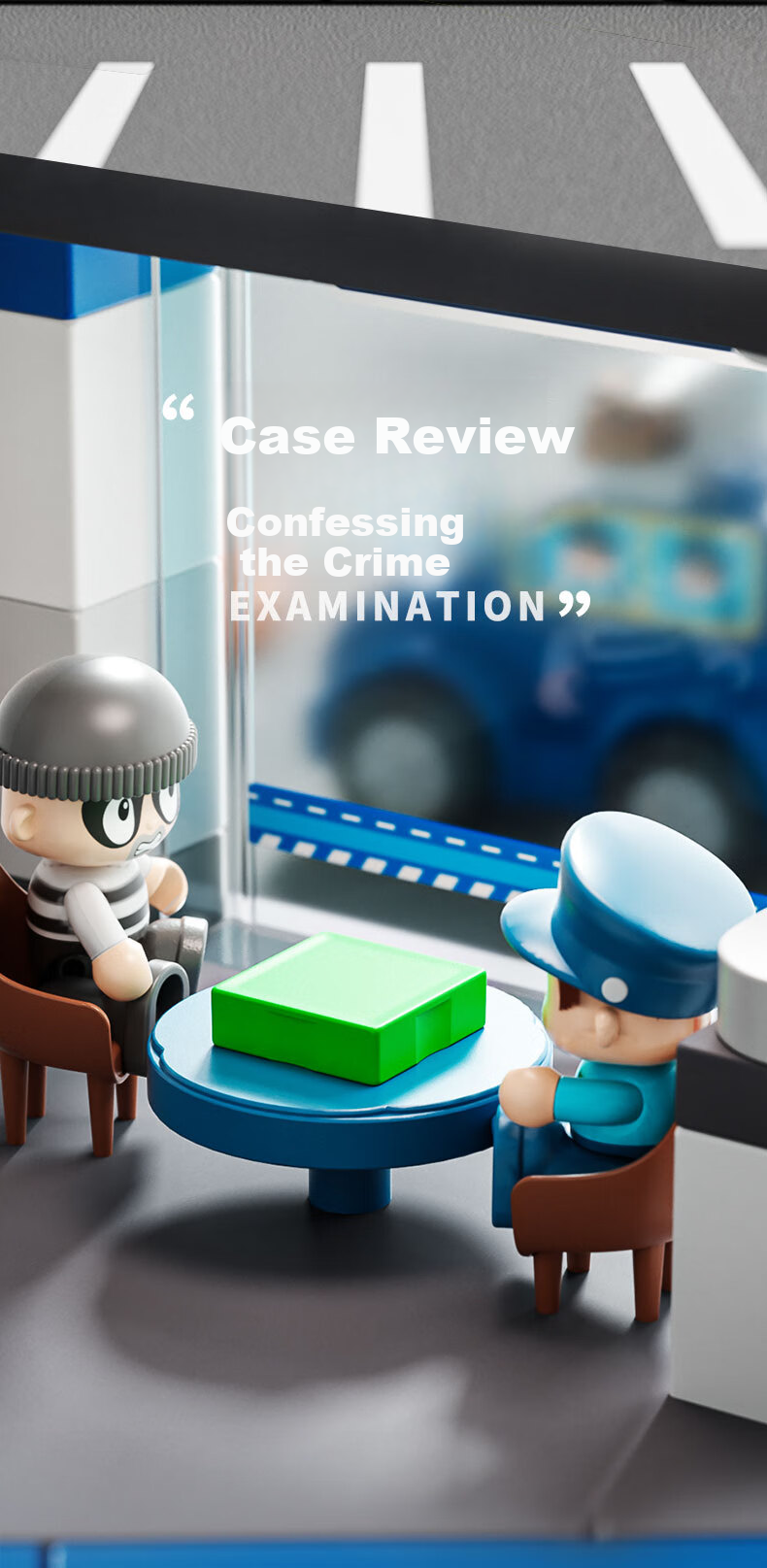 FEELO Compatible with LEGO Large Particle Building Blocks, Toy for Boys And Girls, Birthday Gift, Police Station Y42005 6