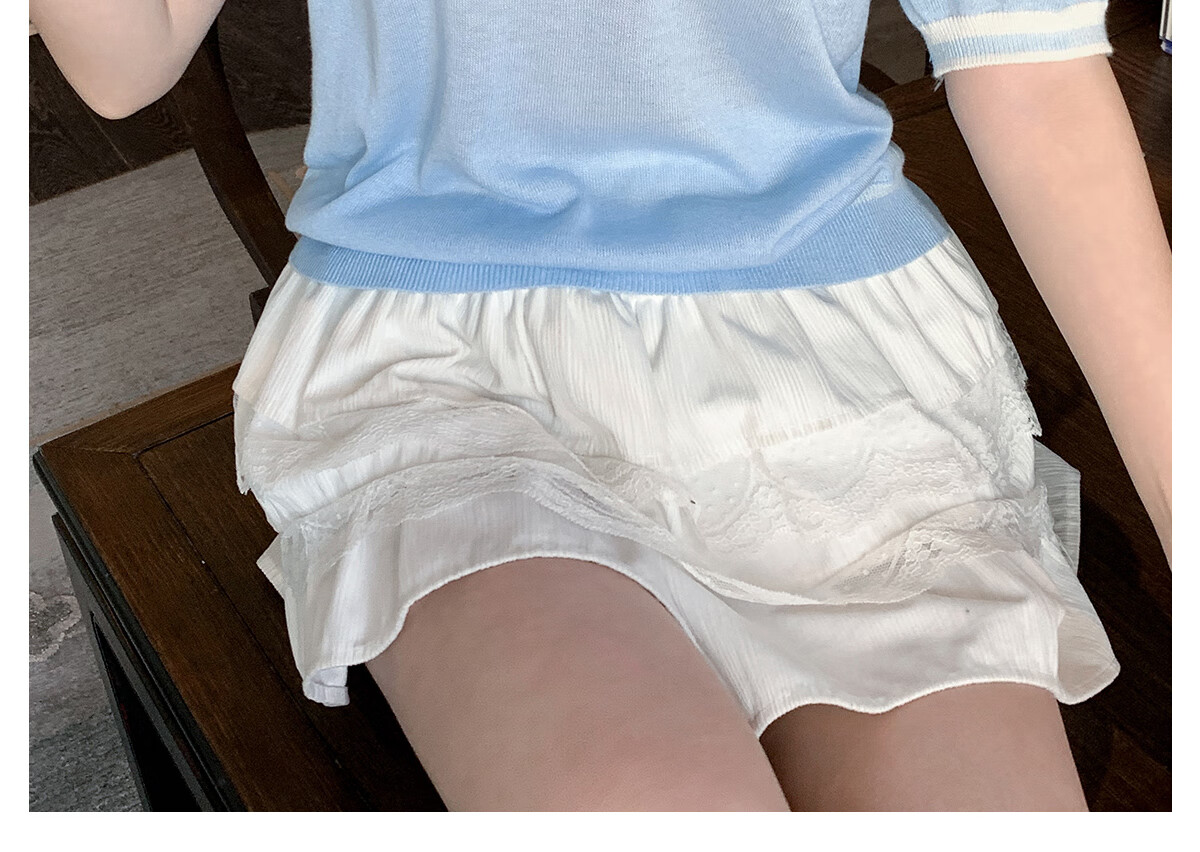Halo Queen Knitted Short-Sleeve T-Shirt for Women, Round Neck, Contrasting Colors, Fashionable Slimming Top, Contains Wool And Silk, Comfortable Fabric, H52T032 29