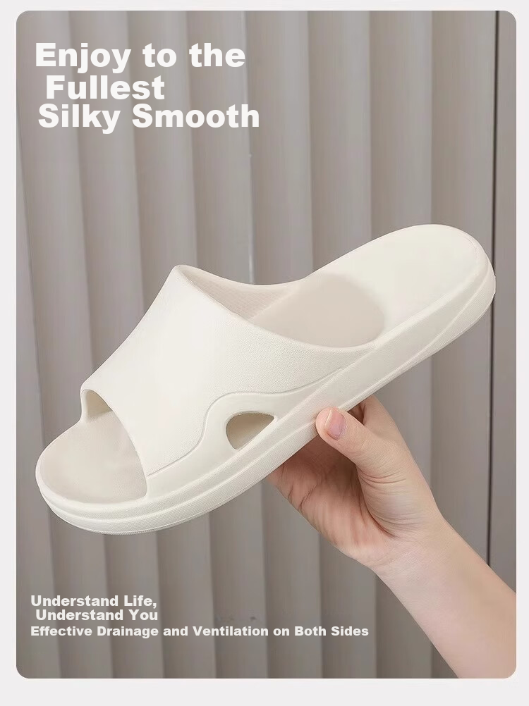 GUOLUOFEI Home Slippers, High-End Feel, Summer Indoor Non-Slip Bathroom Shower Sandals for Women, Coffee Color, Size 43-44 5