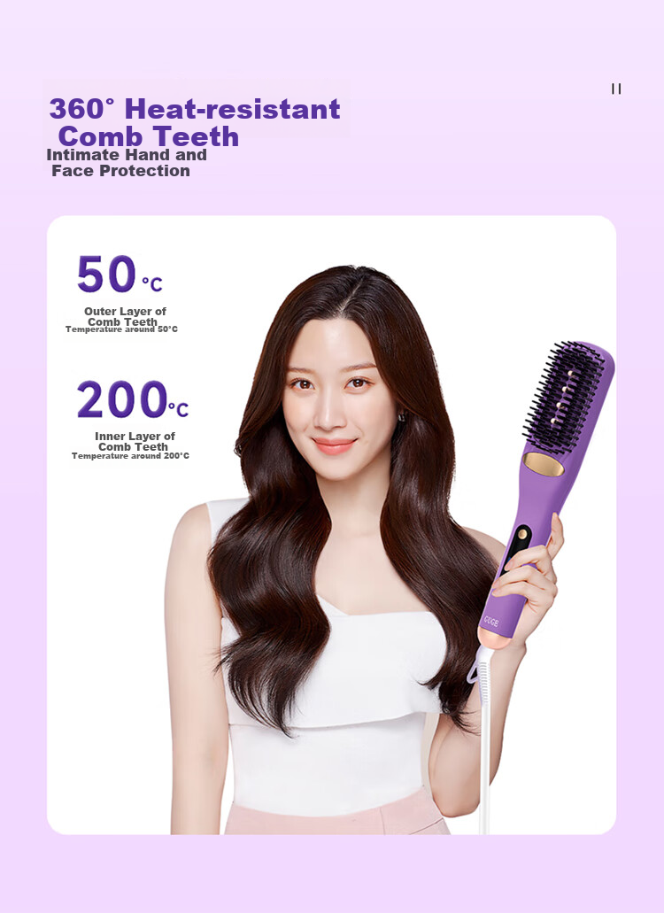 GUGE [Steam Straightening Comb] German Straightening Comb, Gentle on Hair, Dual-Use for Straight And Curly Hair, Bangs And High Crown, Hair Volumizing Tool, Hair Comb, Birthday Gift for Wome 10