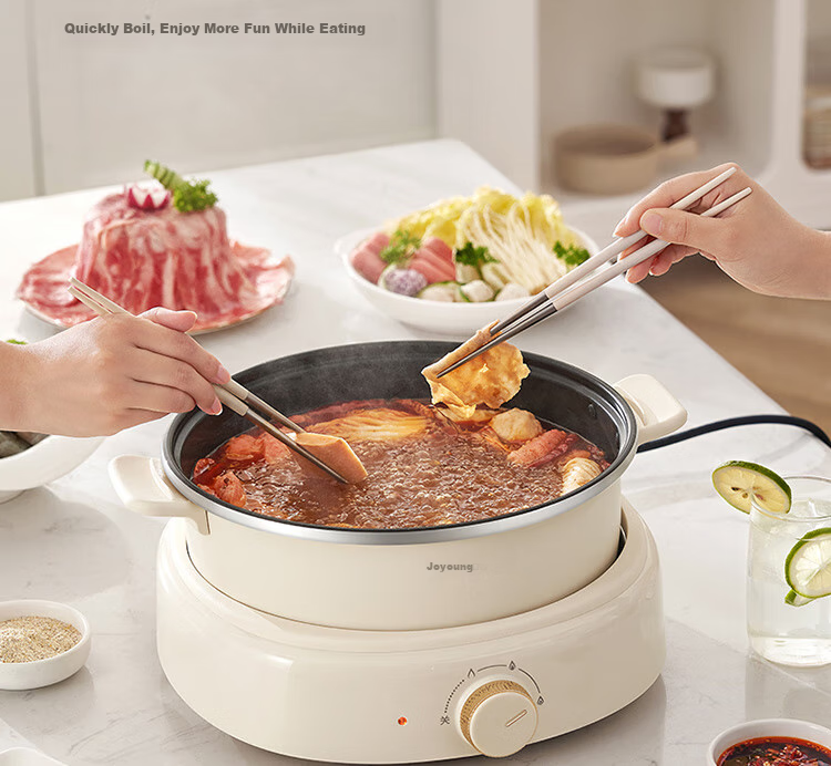 Joyoung Household 5L Large Capacity Electric Hot Pot And Steamer, Upper Steaming Lower Cooking Detachable Design, Specialized Hot Pot, Multifunctional Electric Cooking Pot HG50-G525S with Steamer Basket 12
