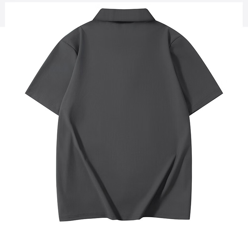 Huili Polo Shirt for Men, Summer Short-Sleeve, Quick-Dry T-Shirt, Breathable Collar, Casual Menswear, Gray, XL 41