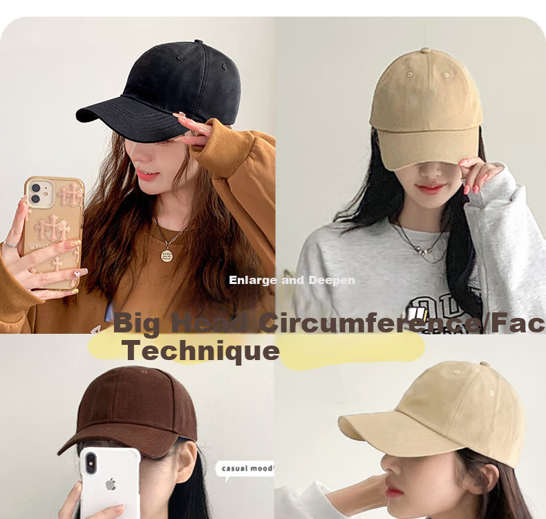 XUEXIMAN Baseball Cap for Men, Spring And Autumn Style, Face-Slimming Effect, Casual Adjustable Versatile Korean Version Large Size Peaked Cap for Couples 17