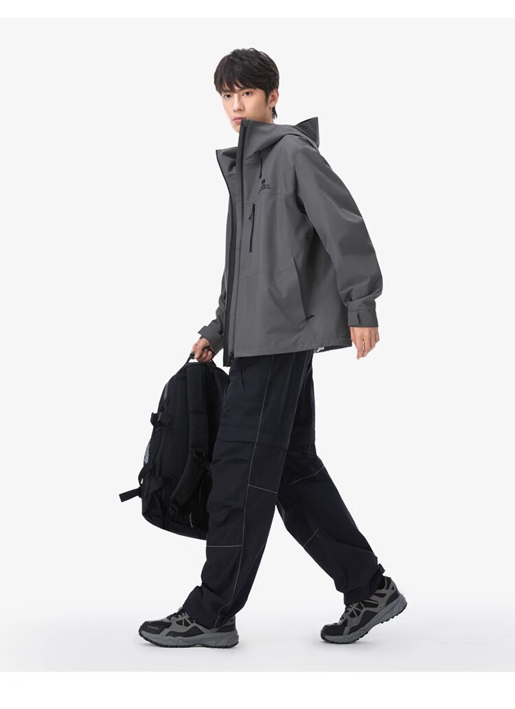 CAMEL Outdoor Waterproof Single-Layer Jacket 31187A Moon Shadow Green Oak Gray Unisex XXL 13
