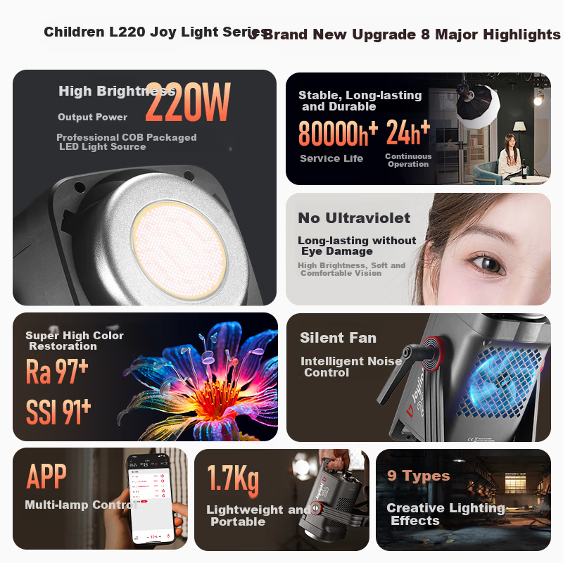 JINBEI JL-220W Single Light Standard Configuration, White Light Fill Light
