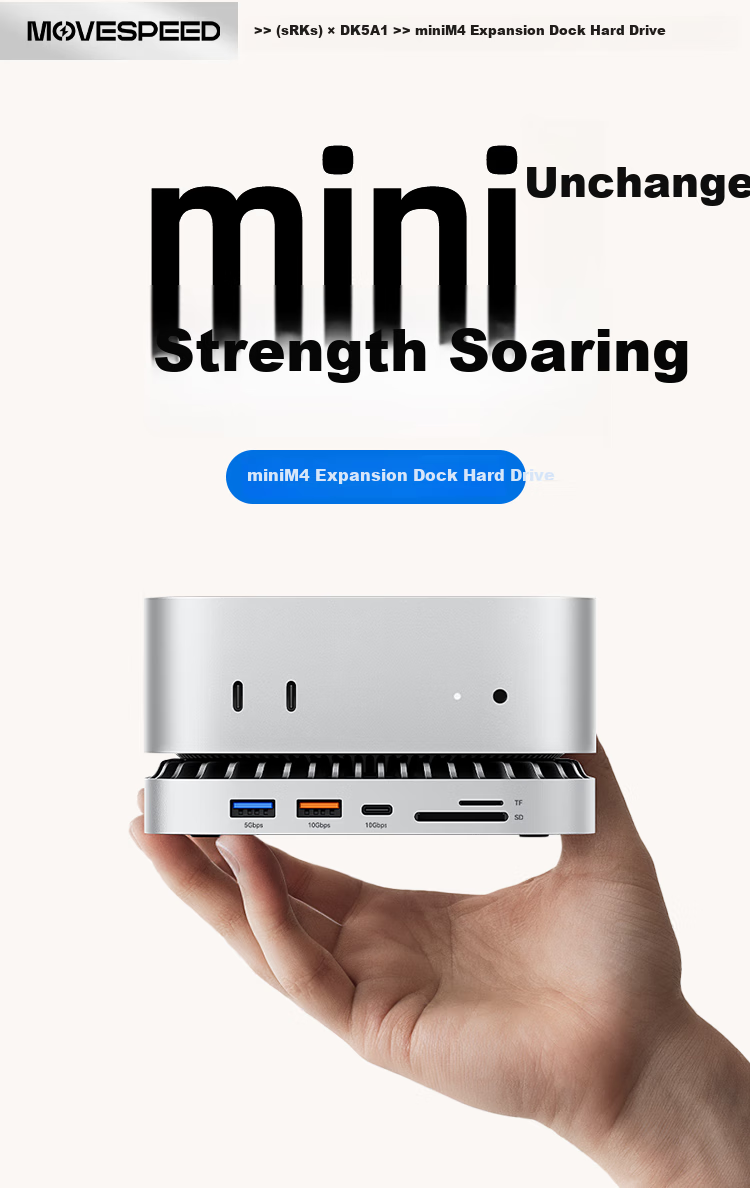 MOVE SPEED 2TB Portable Solid State Drive (PSSD), Compatible with Macmini M4 Expansion Dock Hard Drive, SSD Portable Hard Drive, Expansion Dock, Openclaw Dragon Robot 2