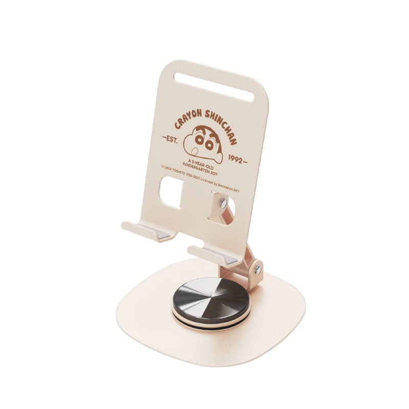 ROCK Crayon Shin-Chan Mobile Phone Stand, Desktop Tablet Stand, Live Streaming Gaming Online Class Binge-Watching, Multifunctional Metal Cute Compact Foldable Portable 360° Rotating Support Stand