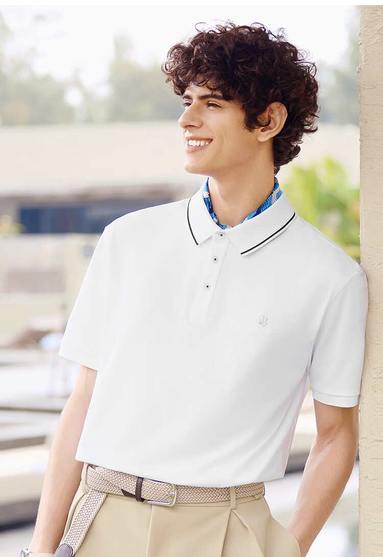 Semir Cool-Feeling Antibacterial | Men's Polo Shirt, Summer Business Short Sleeve, Embroidered Contrasting Collar, T-Shirt Top, Casual Dad Wear 3