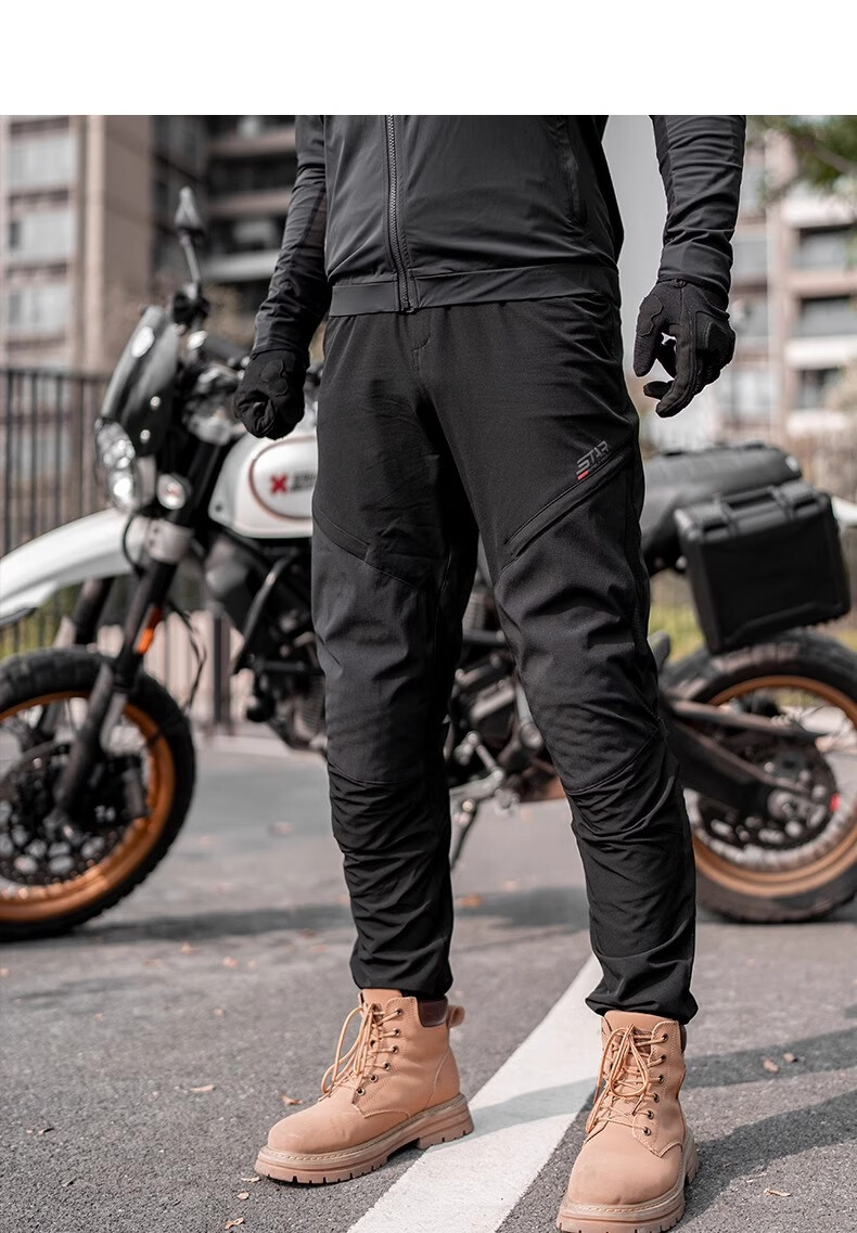 STAR FIELD KNIGHT Motorcycle Riding Pants Sweat-Absorbing Men's Summer Mesh Breathable Casual Retro Pants Black XL 8