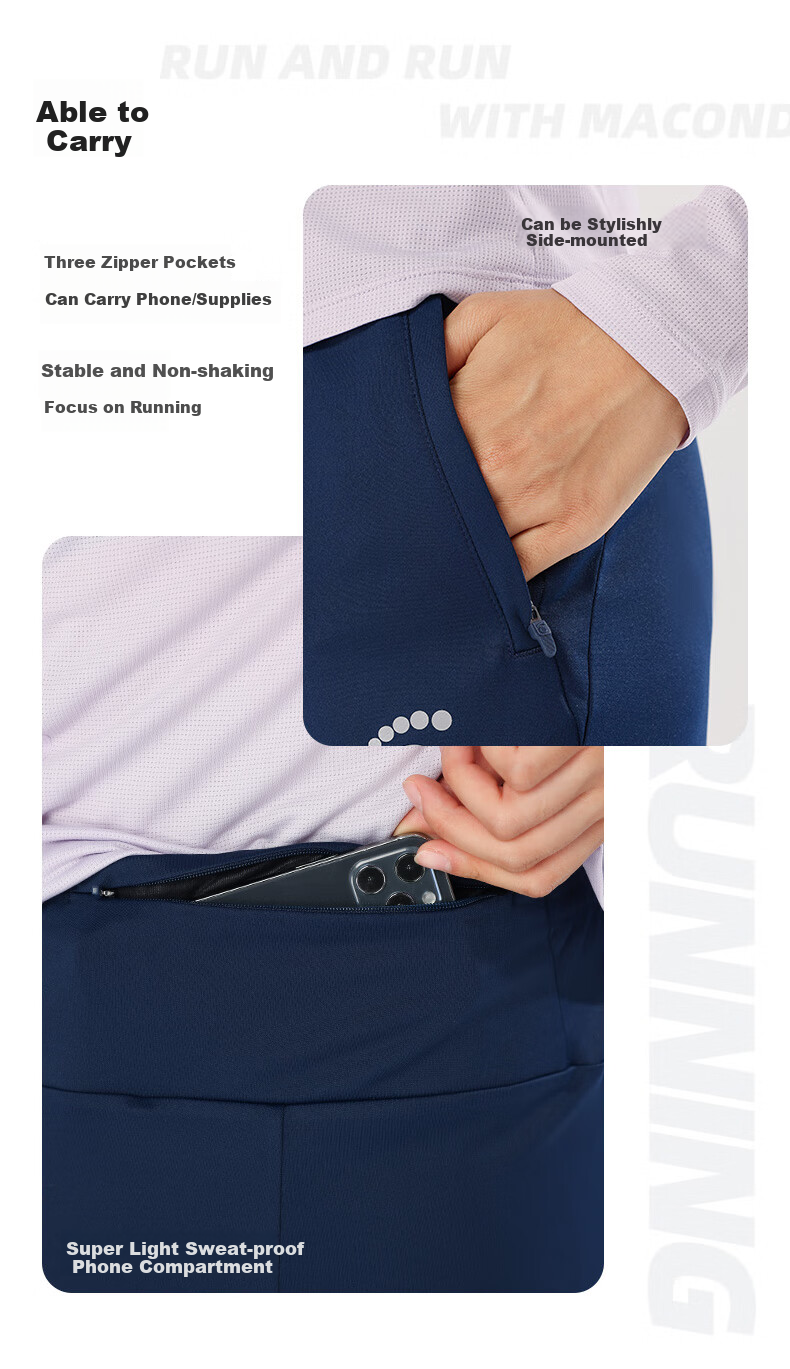 Macondo Running Knit Pants, Phone Pocket, Moisture-Wicking, Quick-Drying, Tapered Leg Opening, Daily Training, Night Running, Black, Men's, 2XL 8