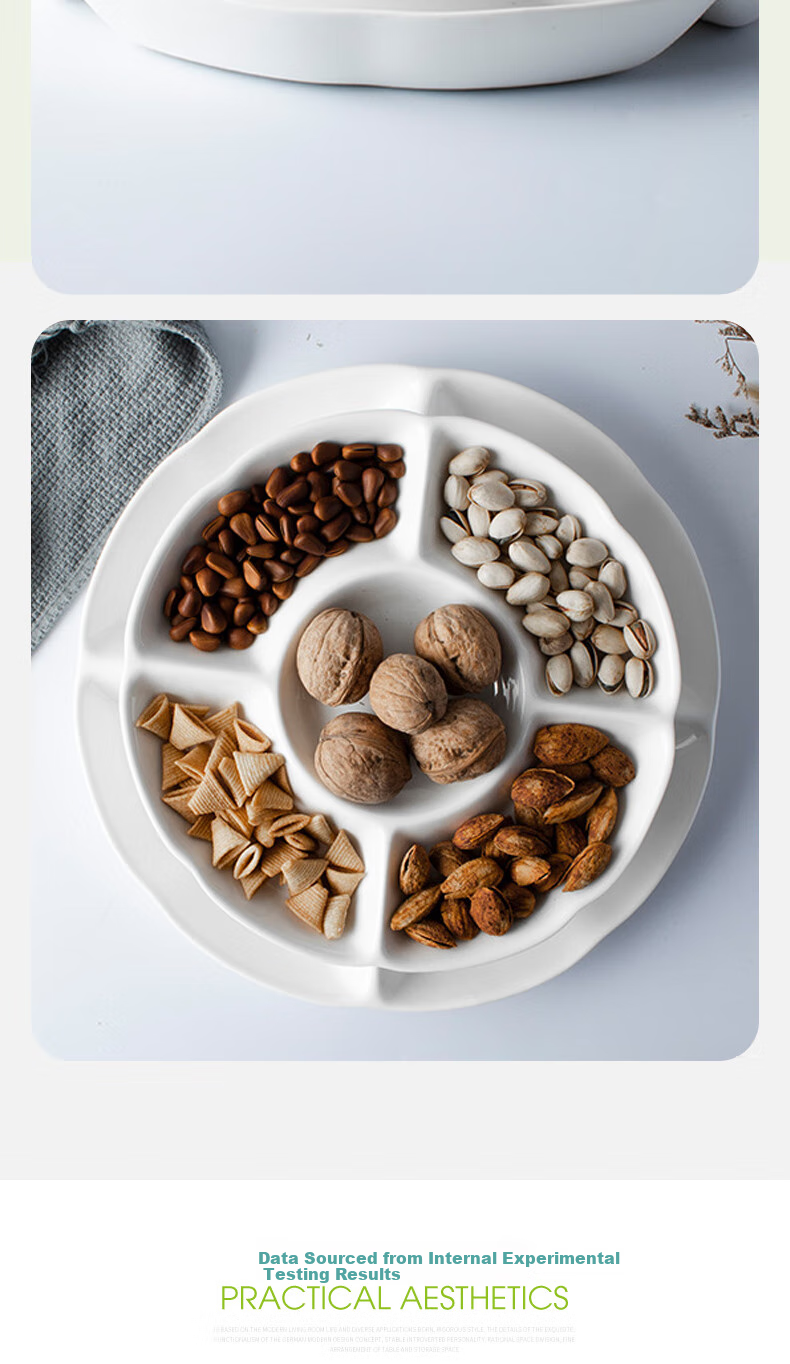 AOmeiyou Ceramic Plates, Divided Dining Plates, Low-Calorie Plates, Postpartum Meal Plates, Student Fast Food Plates, Braised Meat And Vegetable Plates, Dried Fruit And Fruit Salad Plates 8