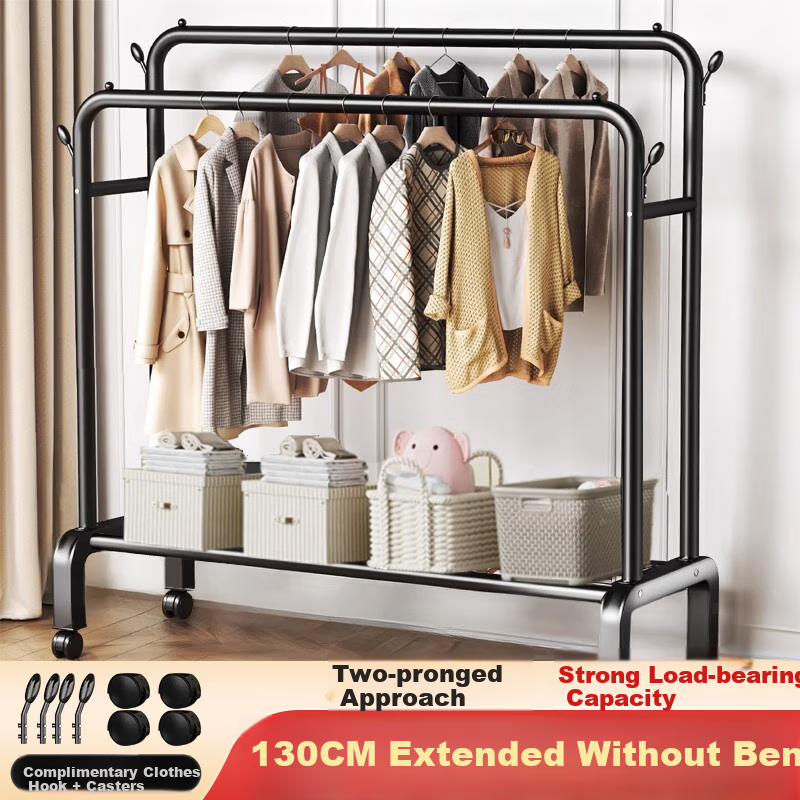 Quanpinwu Clothes Drying Rack, Floor-Standing, for Balcony, Indoor, Bedroom, Dormitory, Home Use, Simple Clothes And Shoe Hanger, Storage Rack