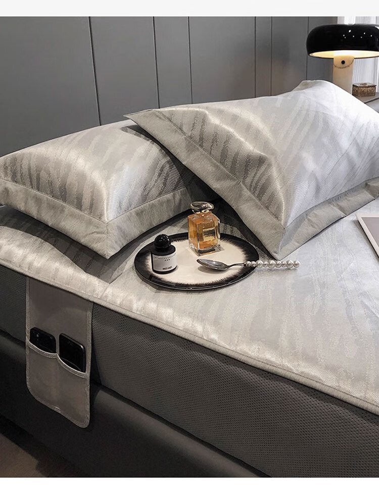 MUJI Class A Summer Cooling Ice Bead Fitted Sheet Two-Piece Set 0.9x2m Single Full Coverage Mattress Protector 12