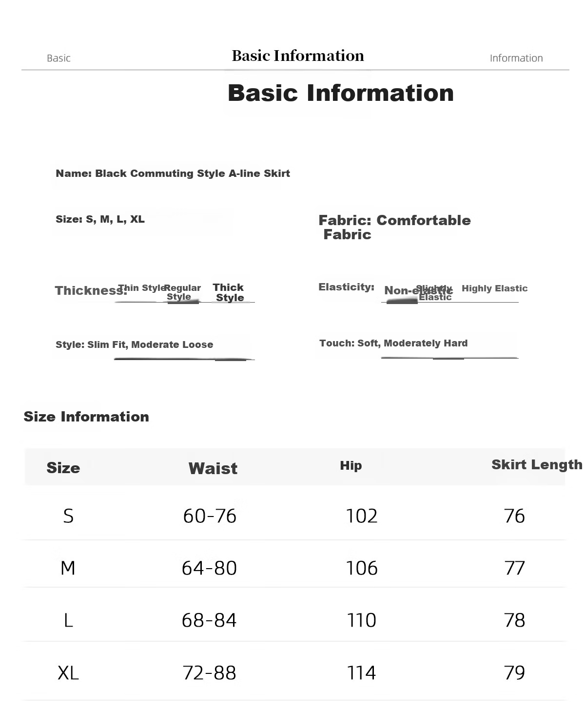 Chushen Spring And Autumn High-Waisted A-Line Skirt for Women, Slimming Professional Office Suit Skirt S143B2013 6