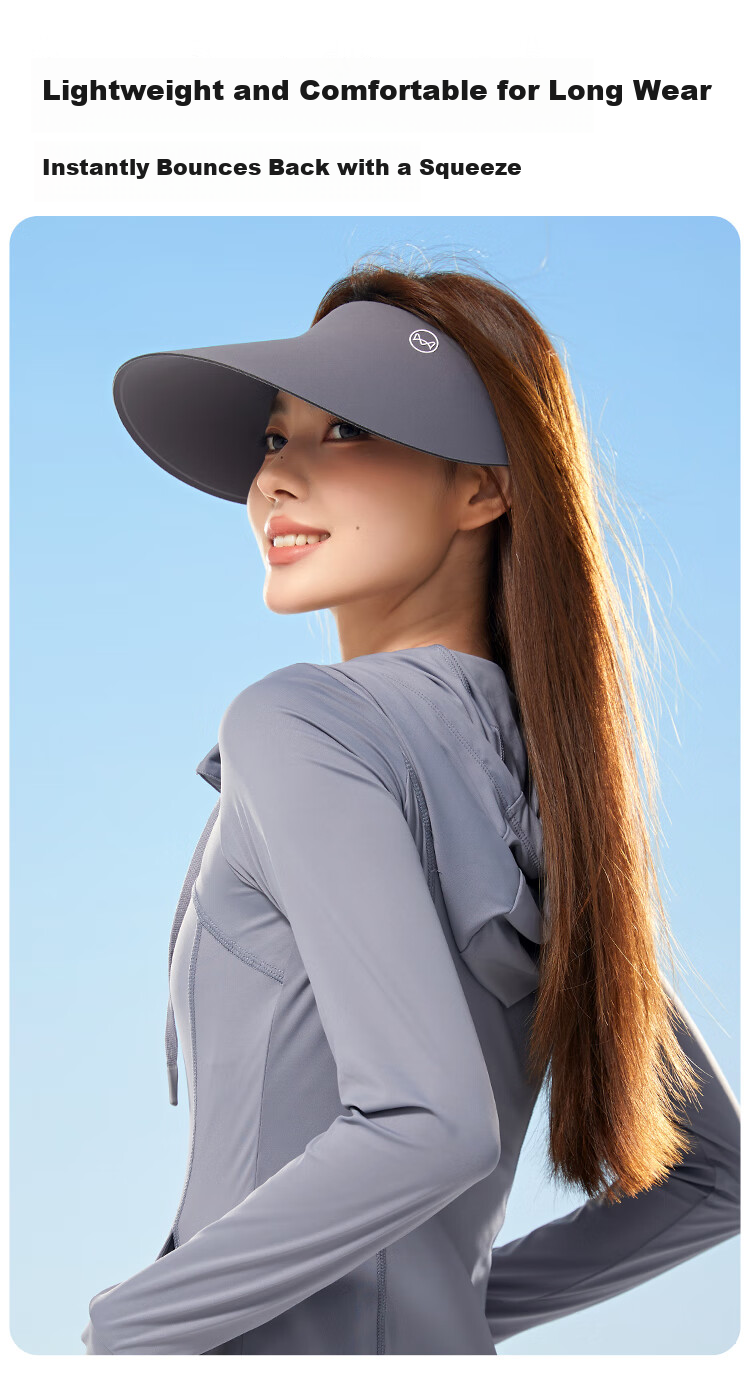 MiiOW Sun Protection Hat for Women, UV-Resistant Seamless Visor Hat, Foldable Wide Brim Sunhat for Summer 2026 4