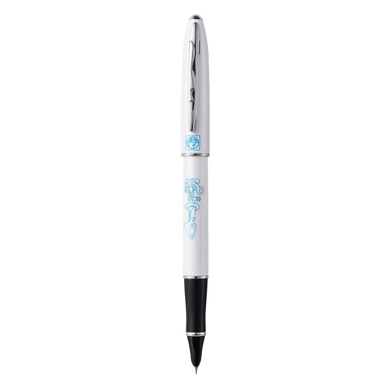 Pimio Fountain Pen And Signature Pen Set for Elementary School Students Grades 4-6, Beginner Writing Practice Stationery Kit, 606 Ink Gift Box Graduation Present, Pearl White