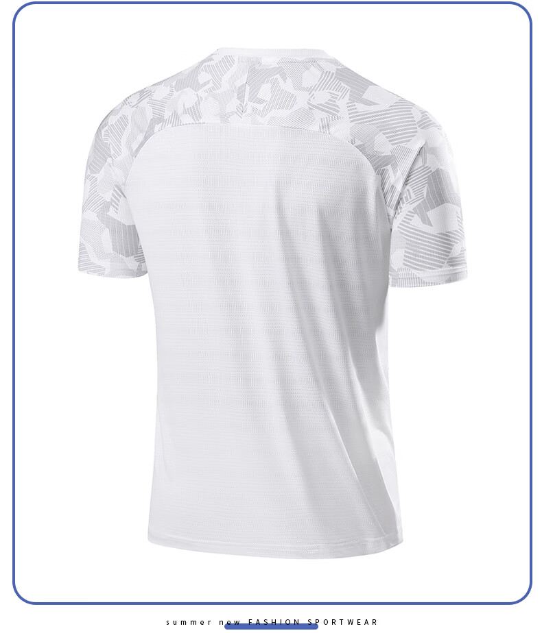 JEEP SPIRIT Men's Short-Sleeve T-Shirt, Summer Quick-Dry Ice Silk Cool-Feeling Striped, Outdoor Loose-Fit Solid Color Sports Top, White, 2XL 6