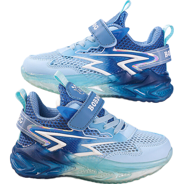 Babu Bean Kids Summer Sports Shoes Boys Soft Sole Breathable Mesh Running Shoes 103552015 Navy Blue/Light Moon Size 29