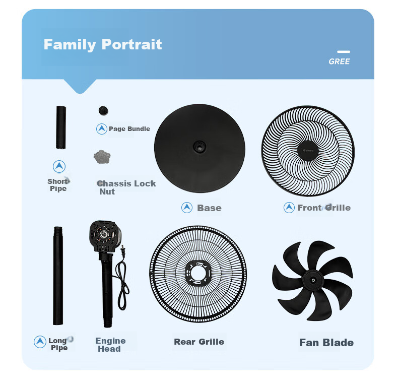 GREE Electric Fan, Energy-Saving Floor Fan for Home Use, Large Air Volume Standing Fan for Students, Living Room And Dormitory, Mechanical Quiet Electric Fan FD-35X65h7 Black Upgraded Versio 18