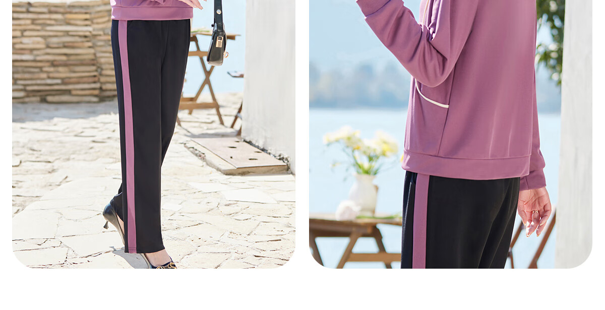 Yuzhaolin Mom Spring Sports Suit Middle-aged and Elderly Women's Long Sleeve Sportswear Two-piece Set Y51K051 37