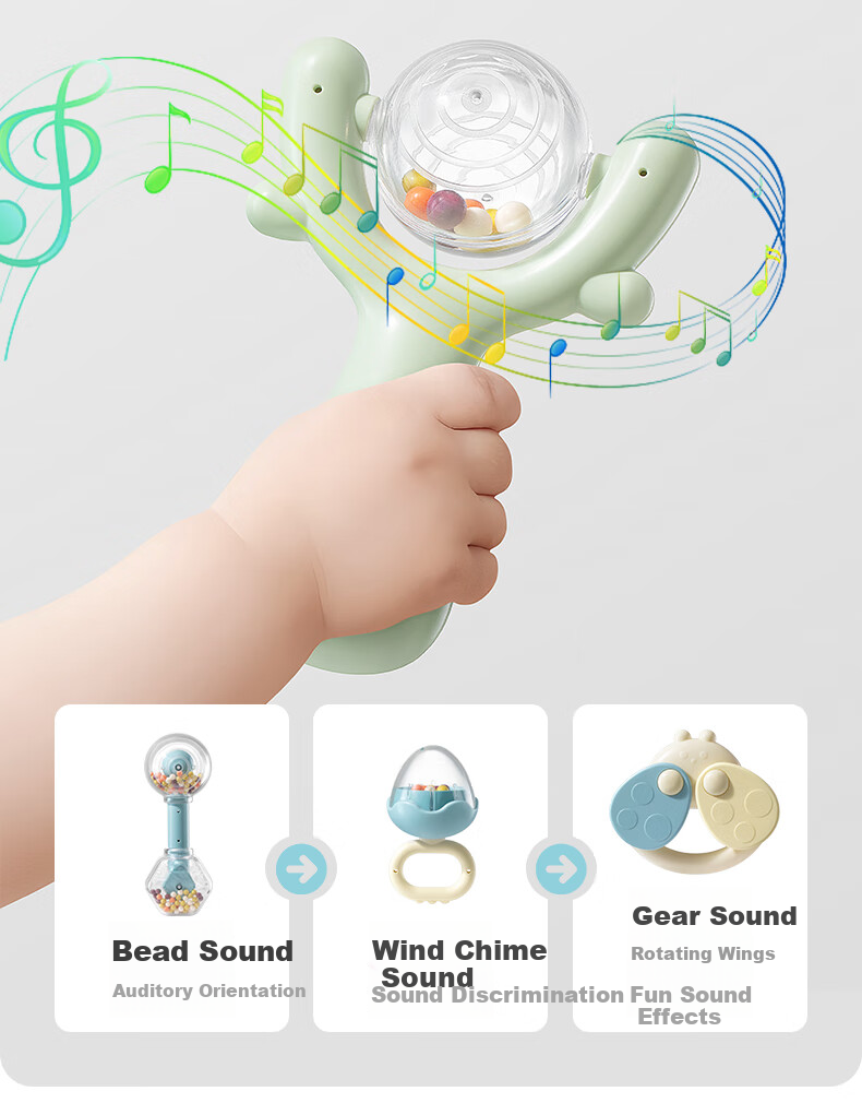 Beitaisi Baby Rattle Toy, Chewable Teether, Infant Toy Gift Box, 0-6 Months And 1 Year Old Grip Training, 6-Piece Set 11