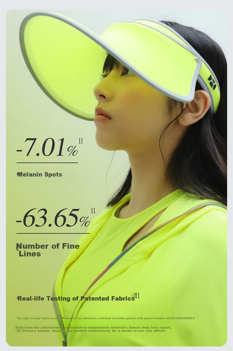 HOII Zhang Junbing Classic Sun Protection Hat, Retractable Sun Hat, Wide Brim, Skin-Friendly, Summer UV Protection, Red Style 2