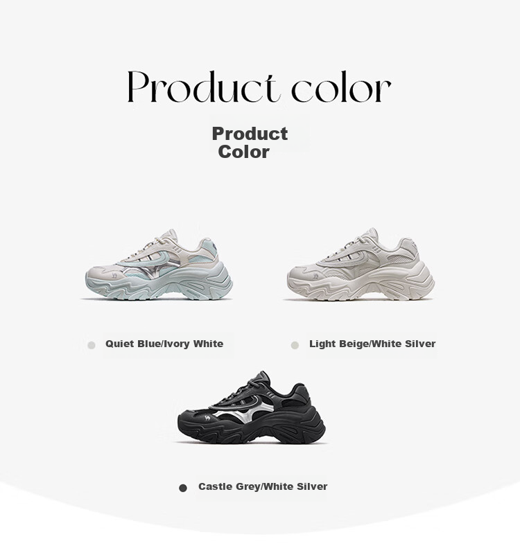 CAMEL [Yunyi] Outdoor Hiking Shoes Fashionable Versatile Thick Sole Height Increasing Non-Slip Casual Dad Shoes F25B397044 18