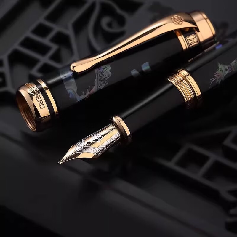 HERO Premium Collector's Fountain Pen, 18K High-End Gold Pen, Signature Pen, Luxury Business Gift, Light Luxury National Day Birthday Present, 2189A/Lu