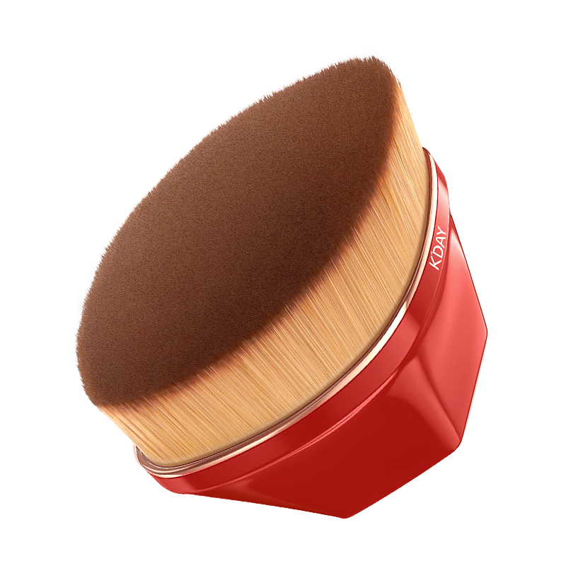 KDAY No.55 Streak-Free Foundation Brush Makeup Brush Powder-Resistant Flawless Flat Magic Brush Cherry Red