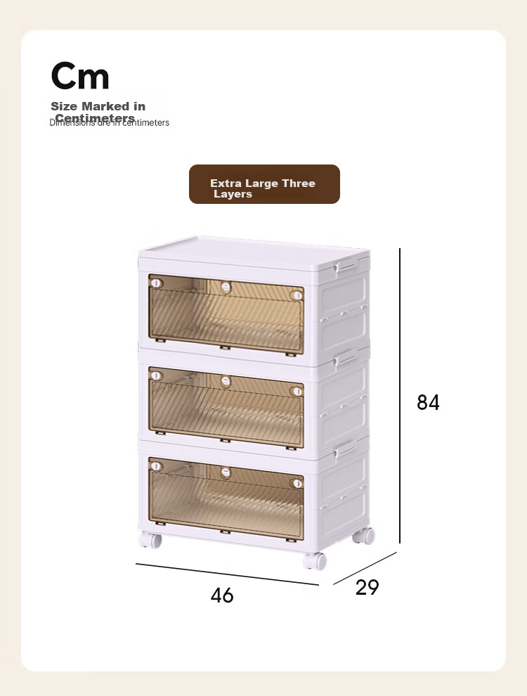 QIAONAMEI QIAONAMEI Folding Storage Box Extra Large Three-Layer QNM2457-3 11