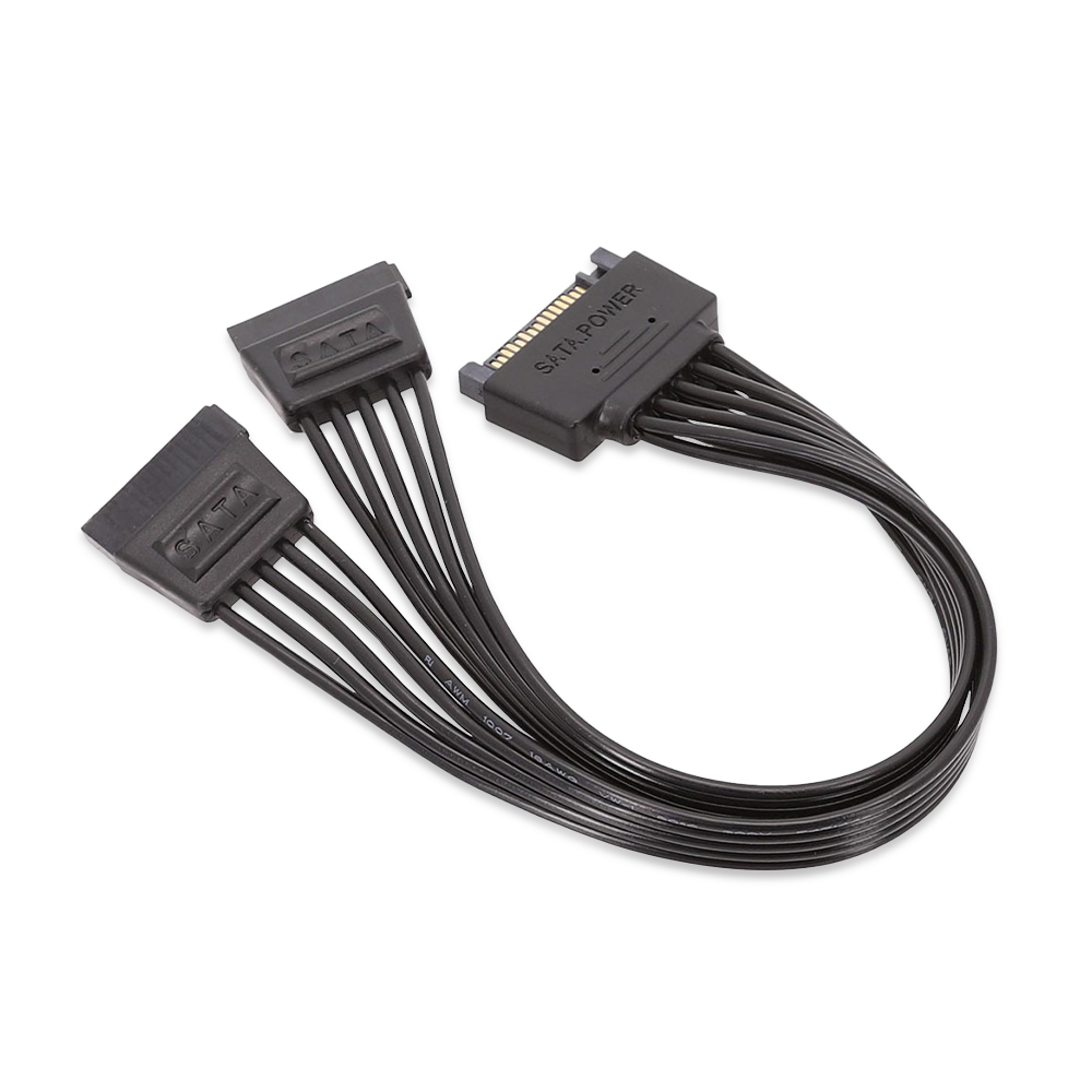 KELEPU SATA 15Pin Hard Drive Extension Cable Splitter 1 to 2 SATA Power Cable Male to Female Extension 20cm