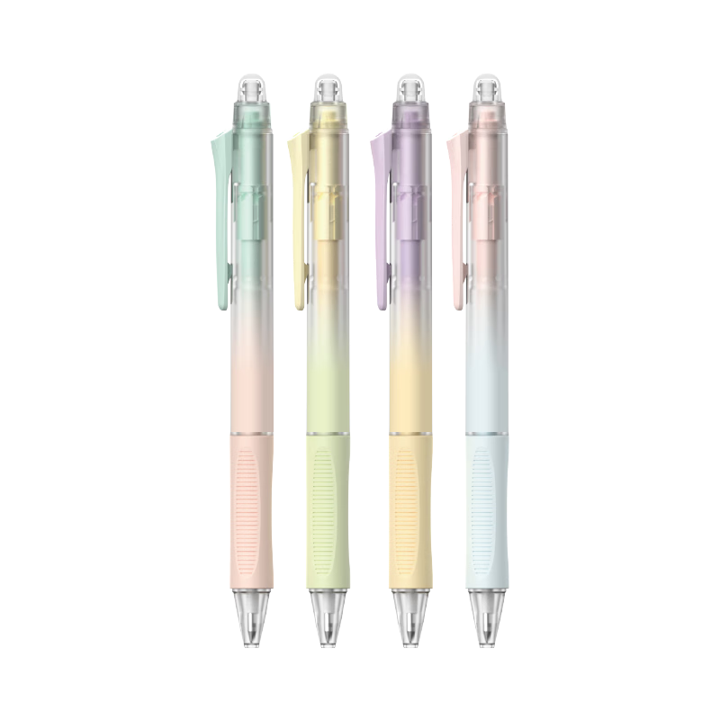 M&G Stationery Dopamine Hot Erasable Retractable Bullet Tip 0.5mm Crystal Blue Pen for Students' Writing, Exams, High Aesthetic Series 4 Pens/Box AKPH3222B2-ZZ