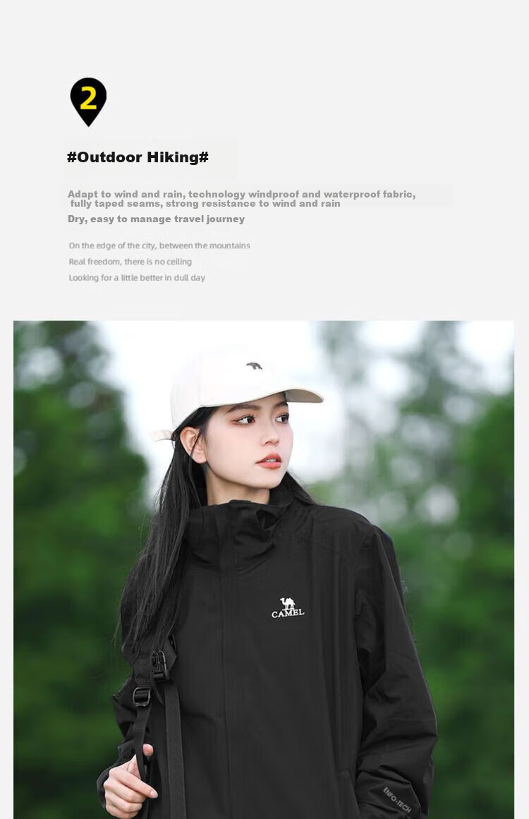 CAMEL Outdoor Windproof And Waterproof Mountaineering Jacket for Men And Women [Zeus] 3538A 5