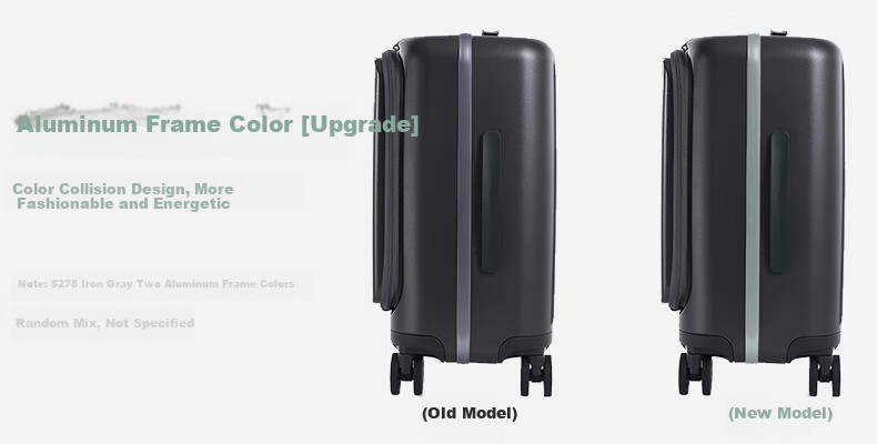 CROWN Zipper Aluminum Frame Suitcase, Large Capacity, Universal Wheels, Side-Opening Travel Case, Summer Vacation Luggage, 5278-25 Enamel Blue 4