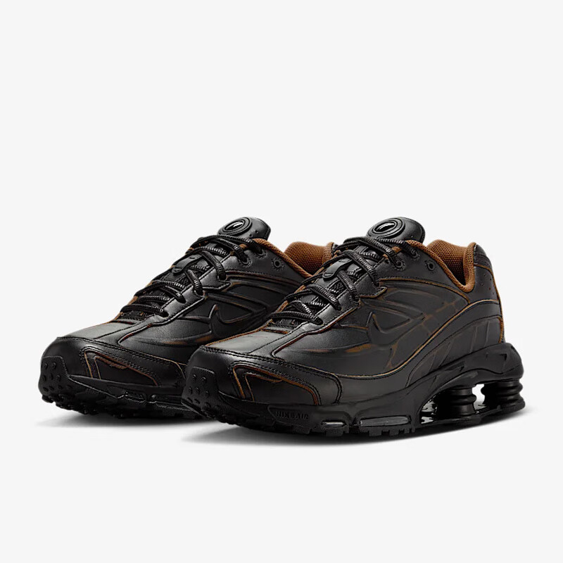 NIKE Men's Casual Shoes, SHOX RIDE 2 PRM Sneakers, HV4447-010, Black And Brown, Size 42.5